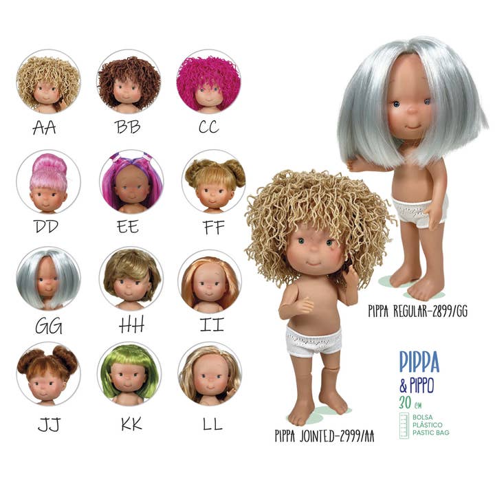 POUPÉE PIPPA&PIPPO VÊTEMENTS DE CORPS RÉGULIERS pour la vente par Nines Artesanals d'Onil Dolls