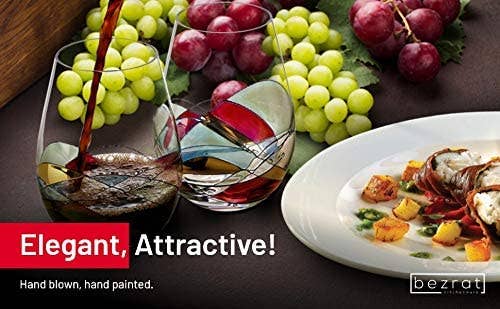 Bezrat – Großhandel Weingläser – Bezrat Weingläser, handbemalt, ohne Stiel3