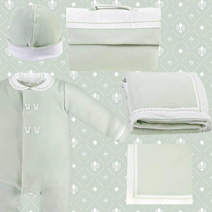 Conjunto Primeira Roupa Sweet Verde por atacado de Pim-Pam-Pum