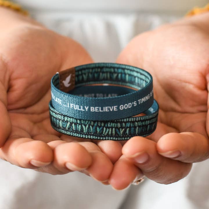 Pink Salt Riot - Wholesale Woven/Braided Bracelet - Trust God's Timing Womens TruthBand4