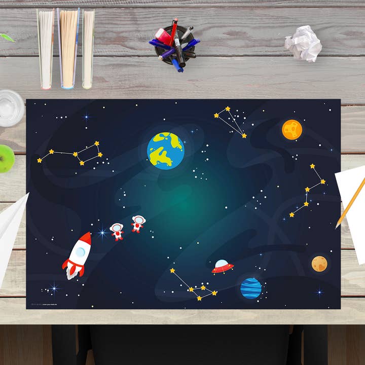 Premium vinyl desk pad - space adventure for wholesale by cover-your-desk