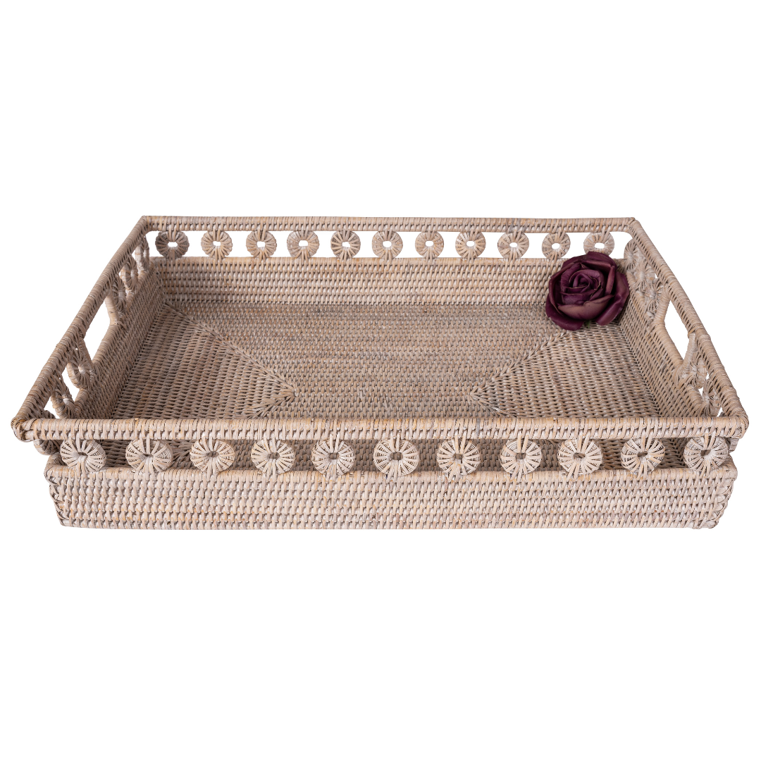 Artifacts Trading Company – wholesale Decorative tray – Rectangular Tray with Cutout Handles – Decorative Tray2