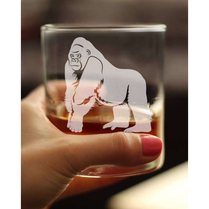 bevvee - Vendita all'ingrosso Bicchieri da cocktail/superalcolici - Gorilla Whisky Rocks Glass - Regali e decorazioni per animali esotici2
