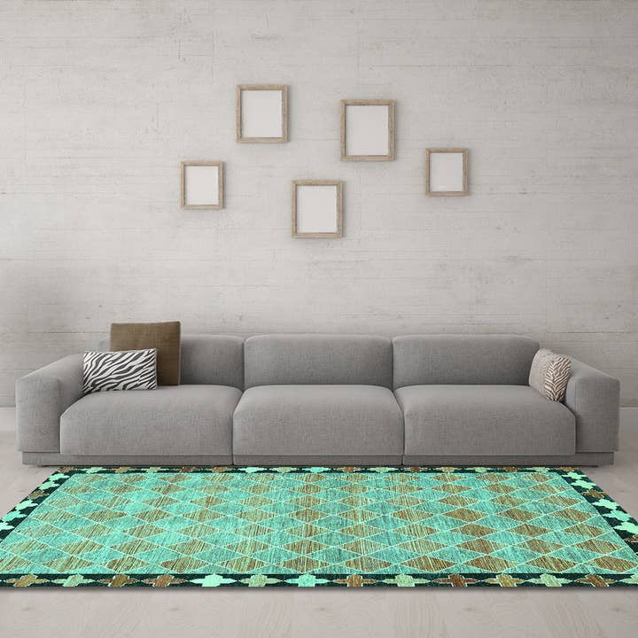 Machine Washable Southwestern Turquoise Country Area Rugs for wholesale by Ahgly