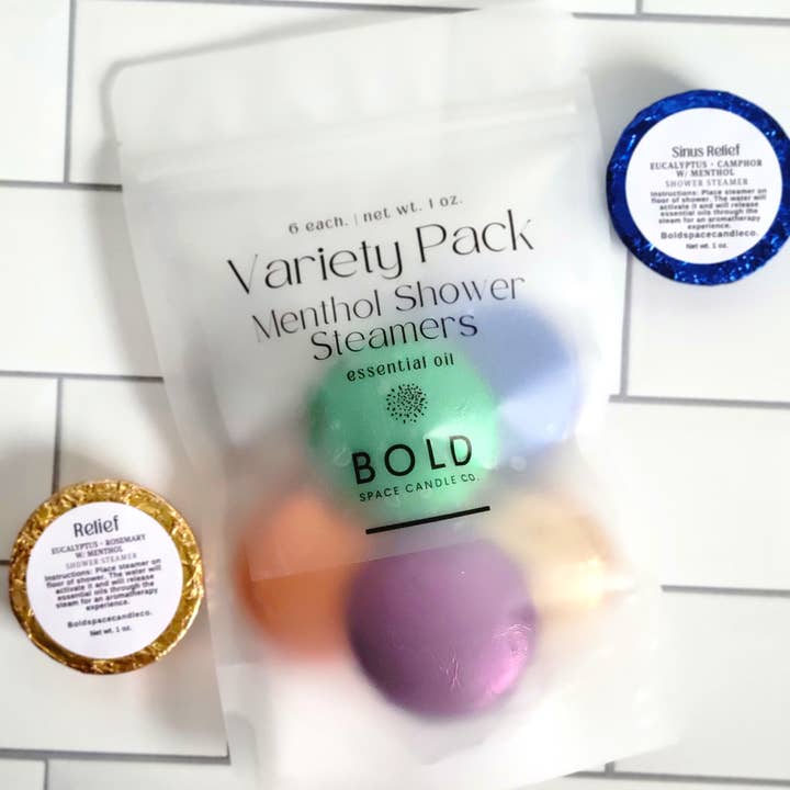 Bold Space Candle Co. - Wholesale Shower steamer/bomb - Variety Pack | Top 6 scents - Menthol Steamers -6 pack 3