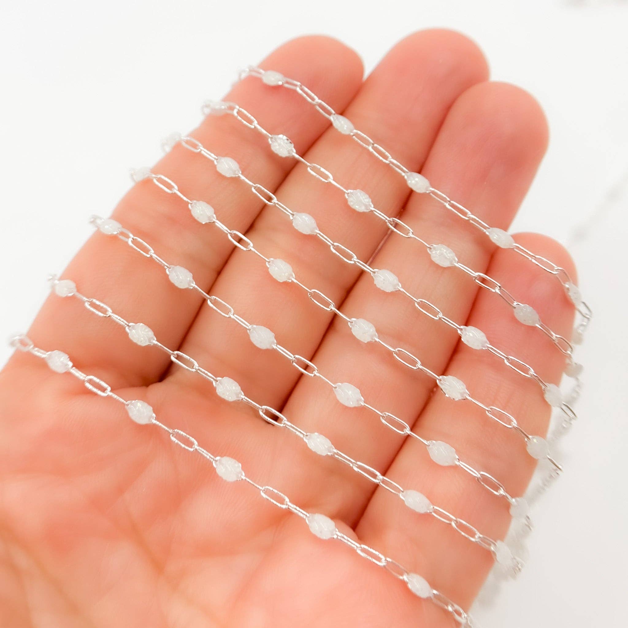 Jewels & Chains - Wholesale Link & Chain Necklace - V250ENSS. Sterling Silver Enamel Satellite Chains8