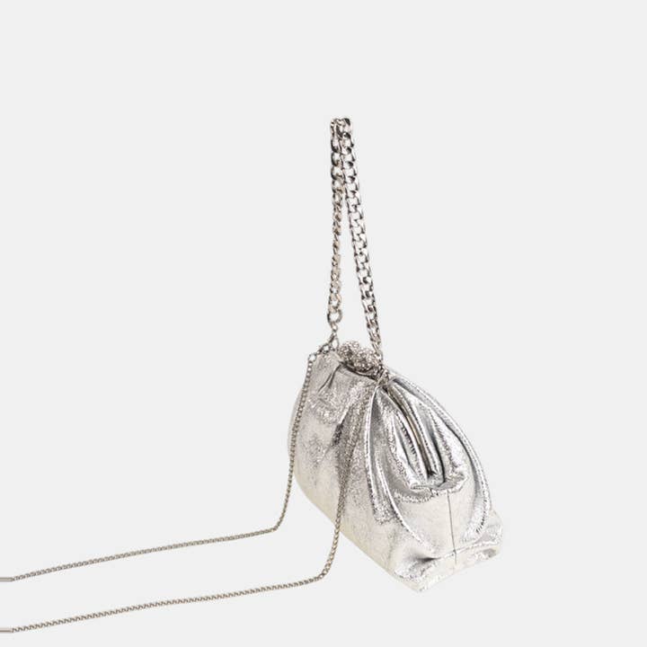 Kbas - Wholesale Top Handle Bag - Women's - FIESTA NUIT SILVER POLYESTER CLUTCH2