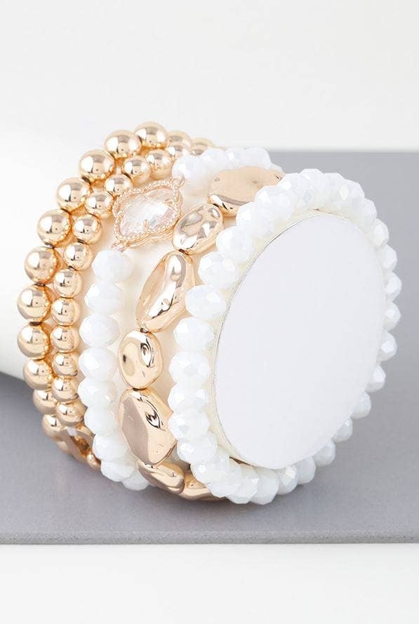 MiMi Wholesale - Wholesale Jewelry Set - Beaded Clover Accent Jewelry Set Bracelet2