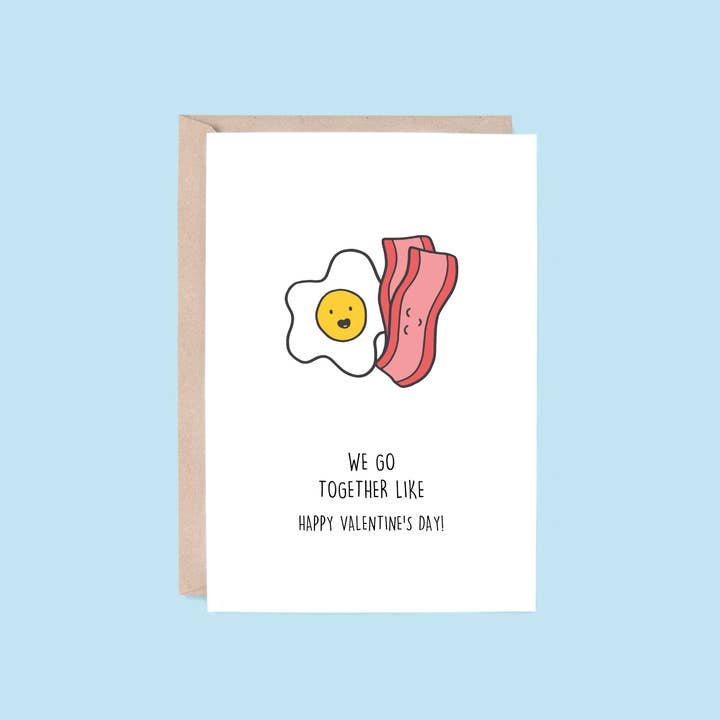 Carte de Saint-Valentin : Nous allons ensemble | Bacon pour la vente par Hey Hunny