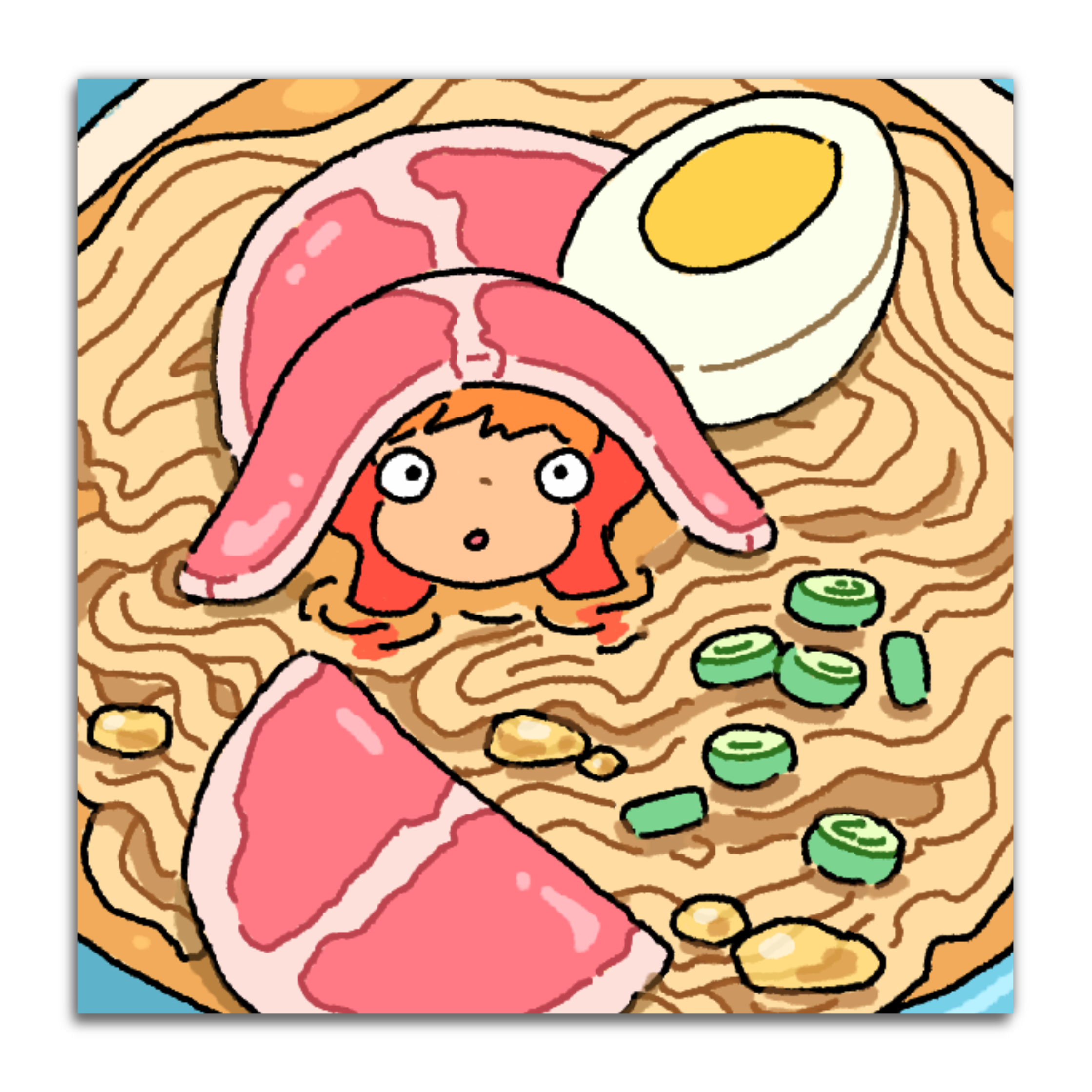 Bunhiry - Wholesale Kunstprint - Ponyo Ramen Mini Print0