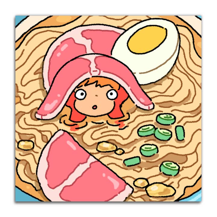 Bunhiry - Wholesale Art Print - Ponyo Ramen Mini Print0