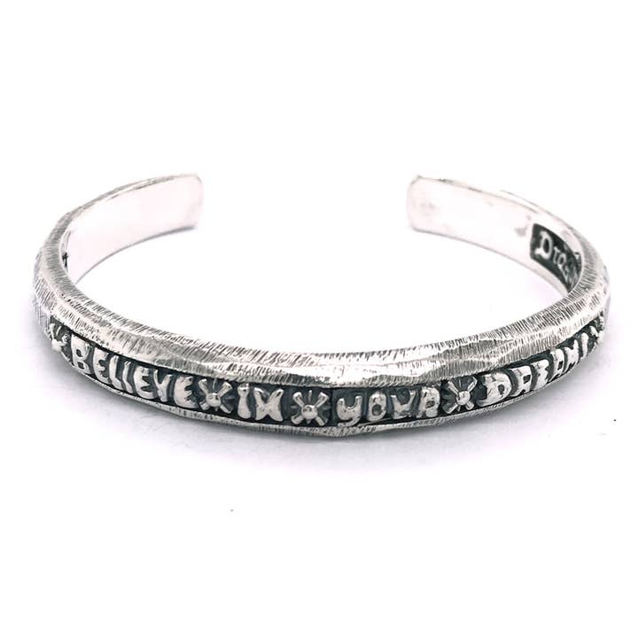 Silver armband facetterad med tro på dina drömmar för wholesale av ElfCraft