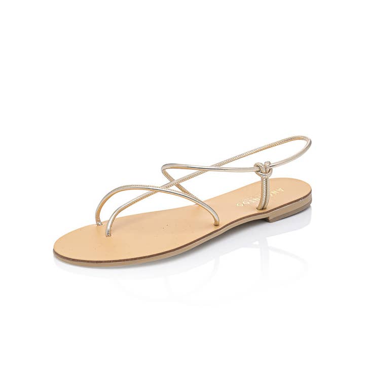 Ancientoo - Vendita all'ingrosso Sandali - Donna - Sandalo piatto artigianale Iaso Cord con pelle intrecciata