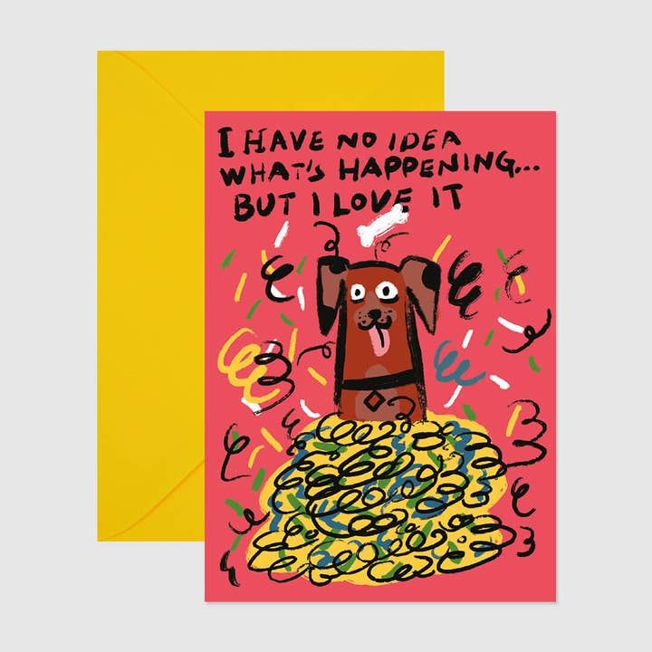 Redy. - Wholesale Birthday Card - No Idea Dog Birthday Greeting Card (Folded) + Envelope1
