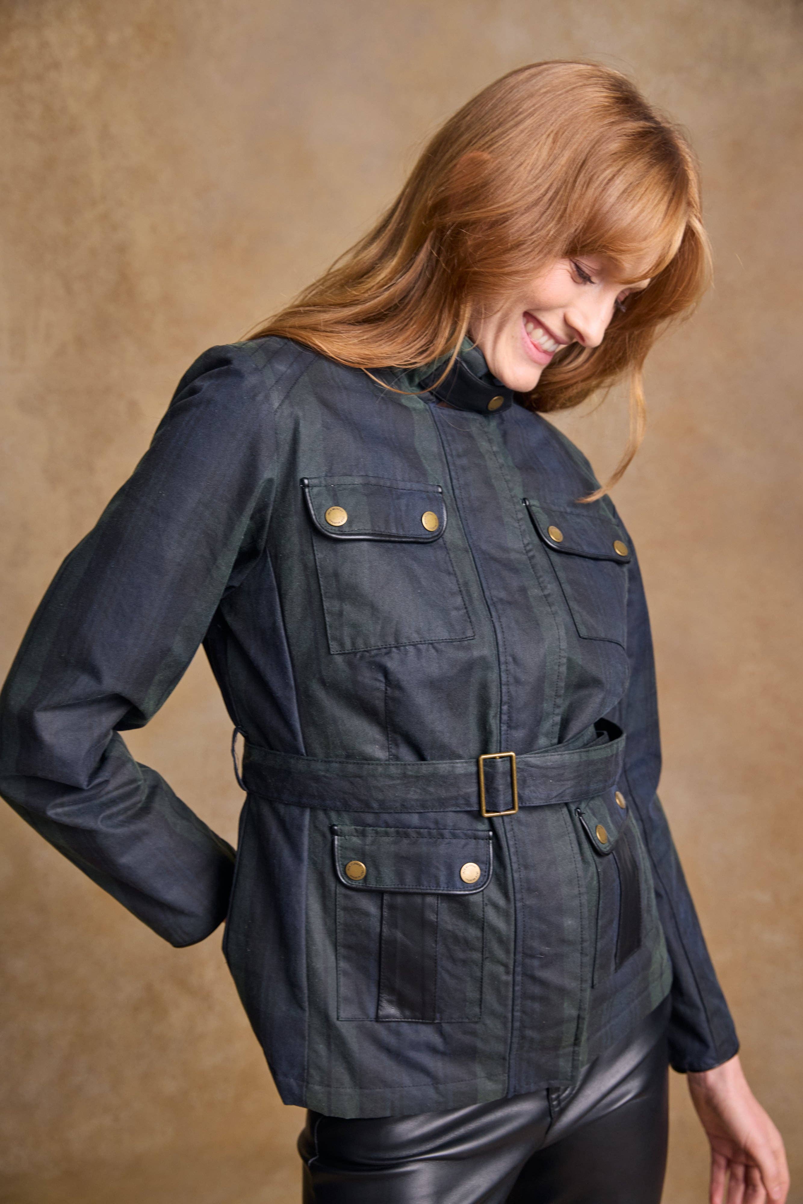 Jack Murphy Clothing - Wholesale Jacket - Women's - Cara Utility Wax Jacket - Blackwatch7