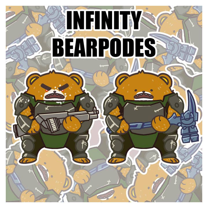 Infinity Bearpode 3" Vinyl Sticker for wholesale by Minomino