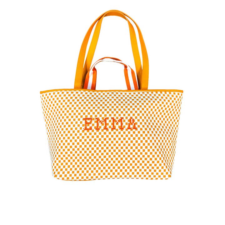 Monogrammed Woven hand Bag for wholesale by LillyLoves LTD