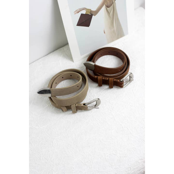 ESLEY - Vendita all'ingrosso Cintura - Donna - A2408DJN13544 - Cintura classica in pelle scamosciata4