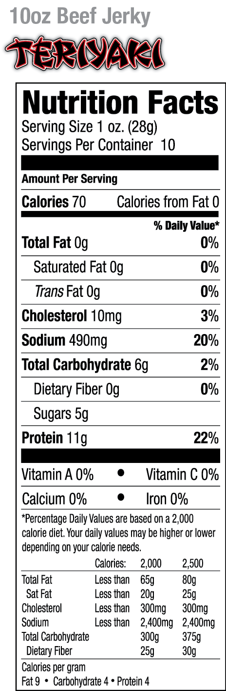 Shop The King - Vente Viande séchée - Old Trapper Jerky de Bœuf Teriyaki Sachet de 10 Onces3