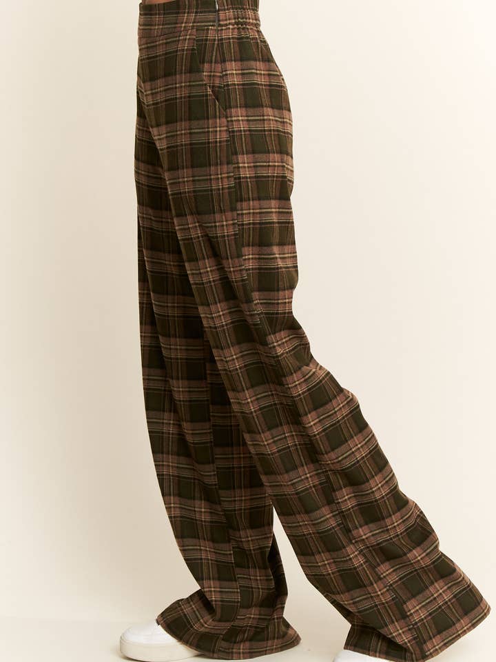 JADE BY JANE - Wholesale Pants - Women's - PLUS SIZE PLAID WIDE LEG SOFT DRESS PANTS14