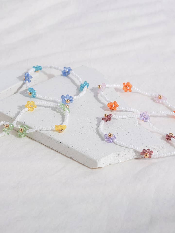 Fiesta Bracelet | White Miyuki Seed Beaded for wholesale by MOND HAUS