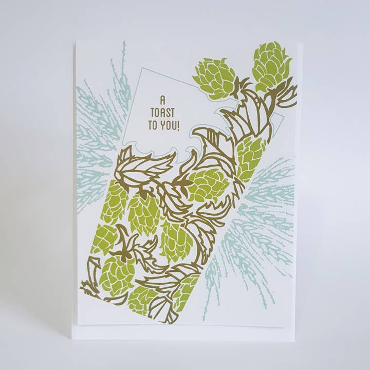 SALE A Toast to You, Beer Congratulations Greeting Card for wholesale by Little Green