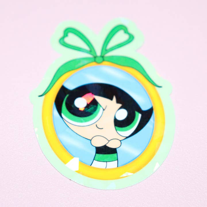 Buttercup Coquette Mirror Sticker - Nostalgic Cartoons -90s for wholesale by Espyz Studio