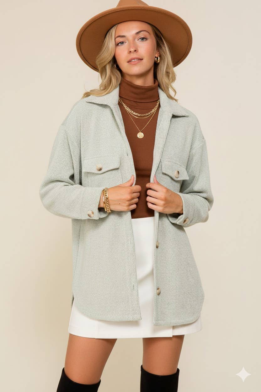 42POPS – Großhandel Hemdjacke/Shacket – Damen – ,,,,,...._ Gebürstetes Waffelstrick-Hemdjacke18