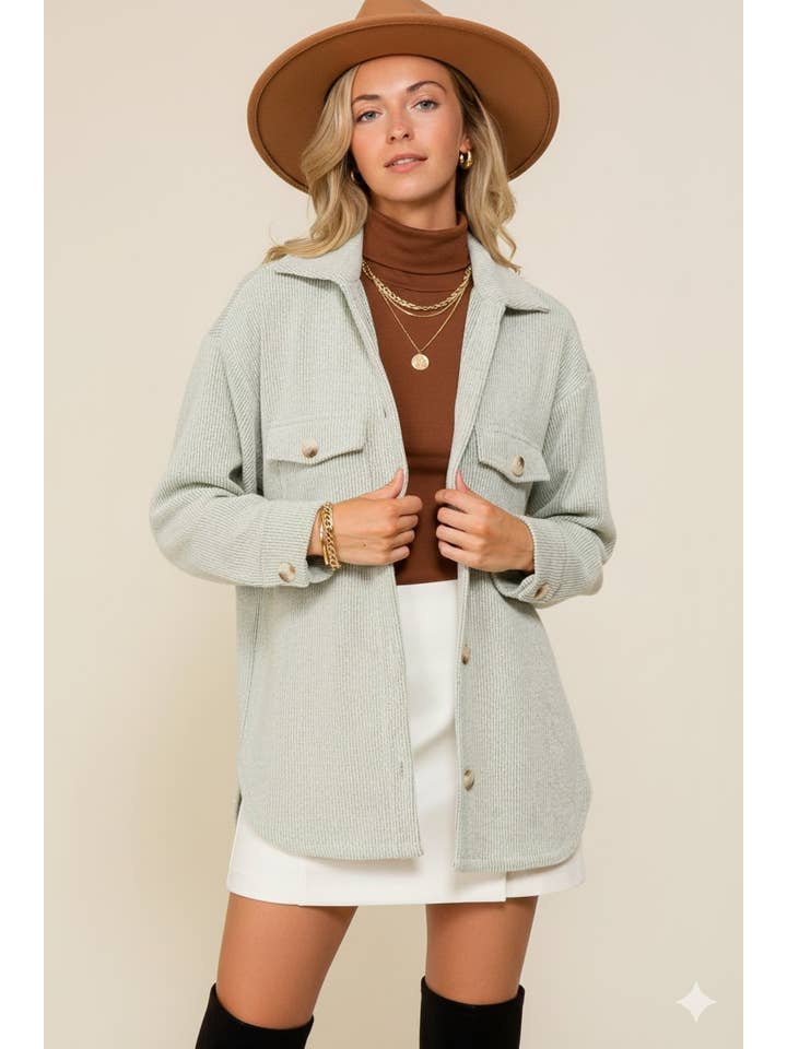 42POPS – Großhandel Hemdjacke/Shacket – Damen – ,,,,,...._ Gebürstetes Waffelstrick-Hemdjacke18