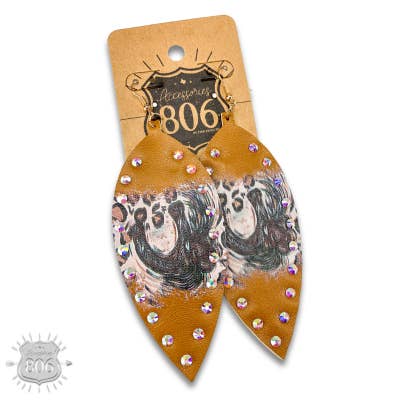 Pink Panache Brands - Wholesale Dangle Earrings - Earring with horseshoe print, last call