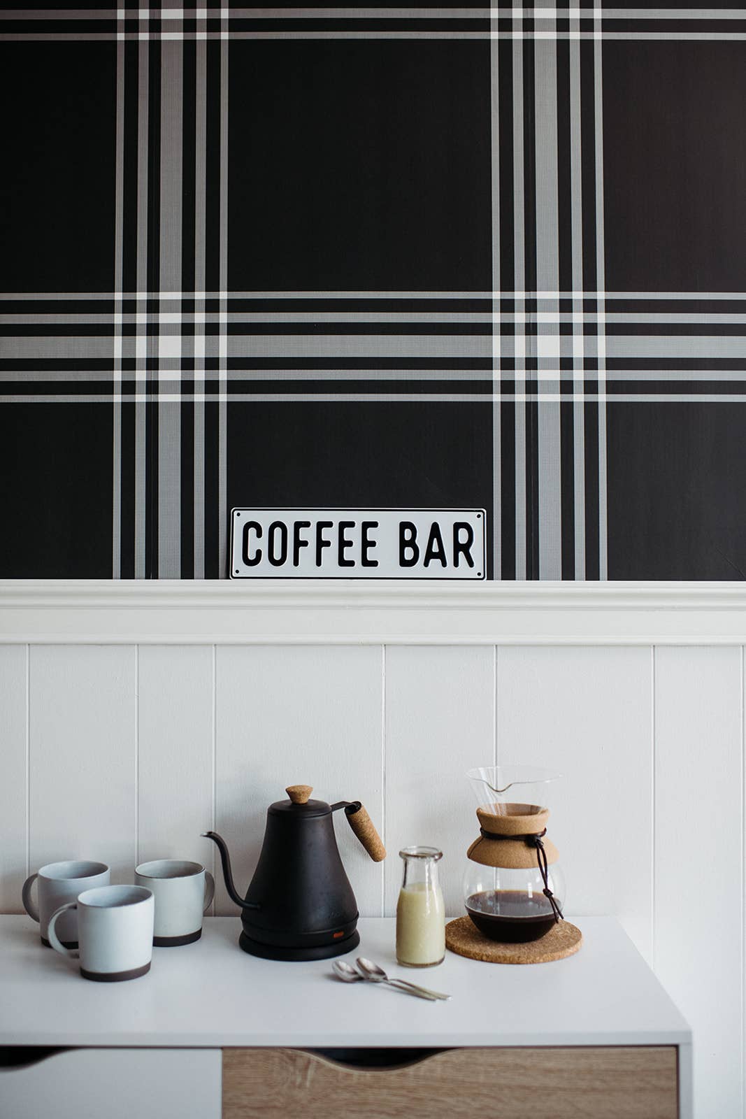 White Black Coffee Bar Aluminum Sign for wholesale on Faire1