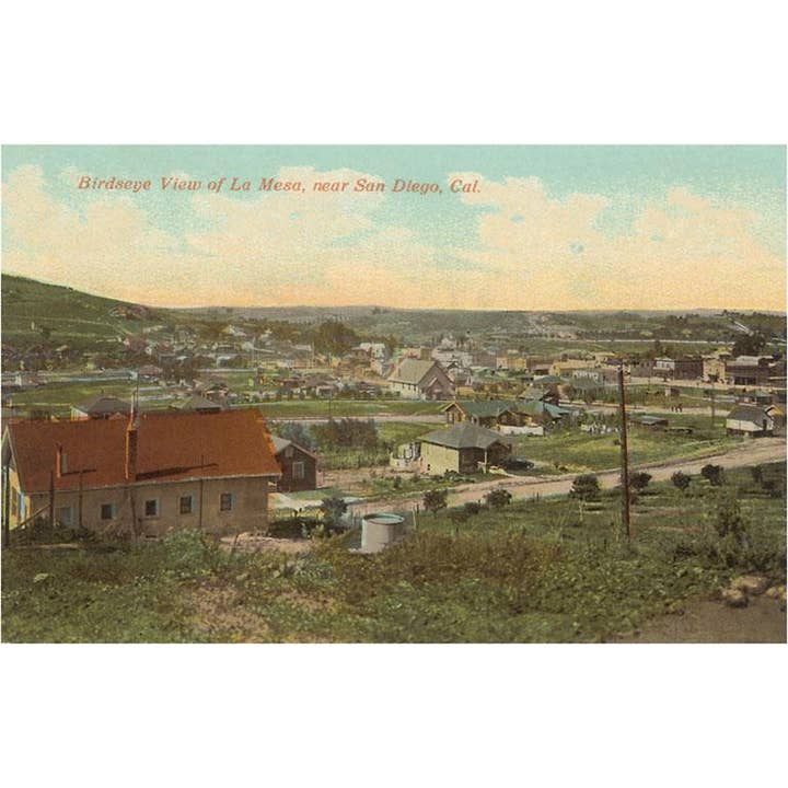 Postkort SD-657 Tidligt udsyn over La Mesa, Californien for engroshandel hos Found Image Press