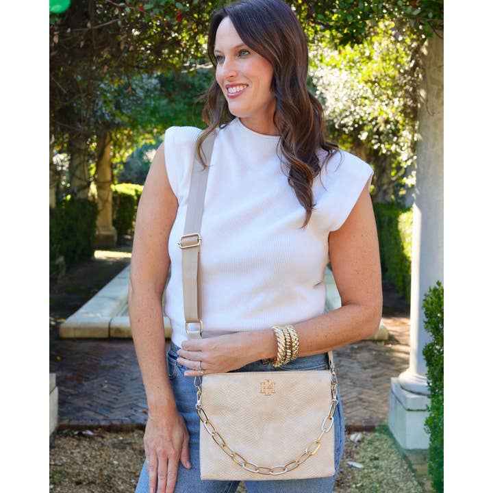Caroline Hill - Wholesale Crossbody Bag - Women's - Ariana Crossbody Shimmer Champagne