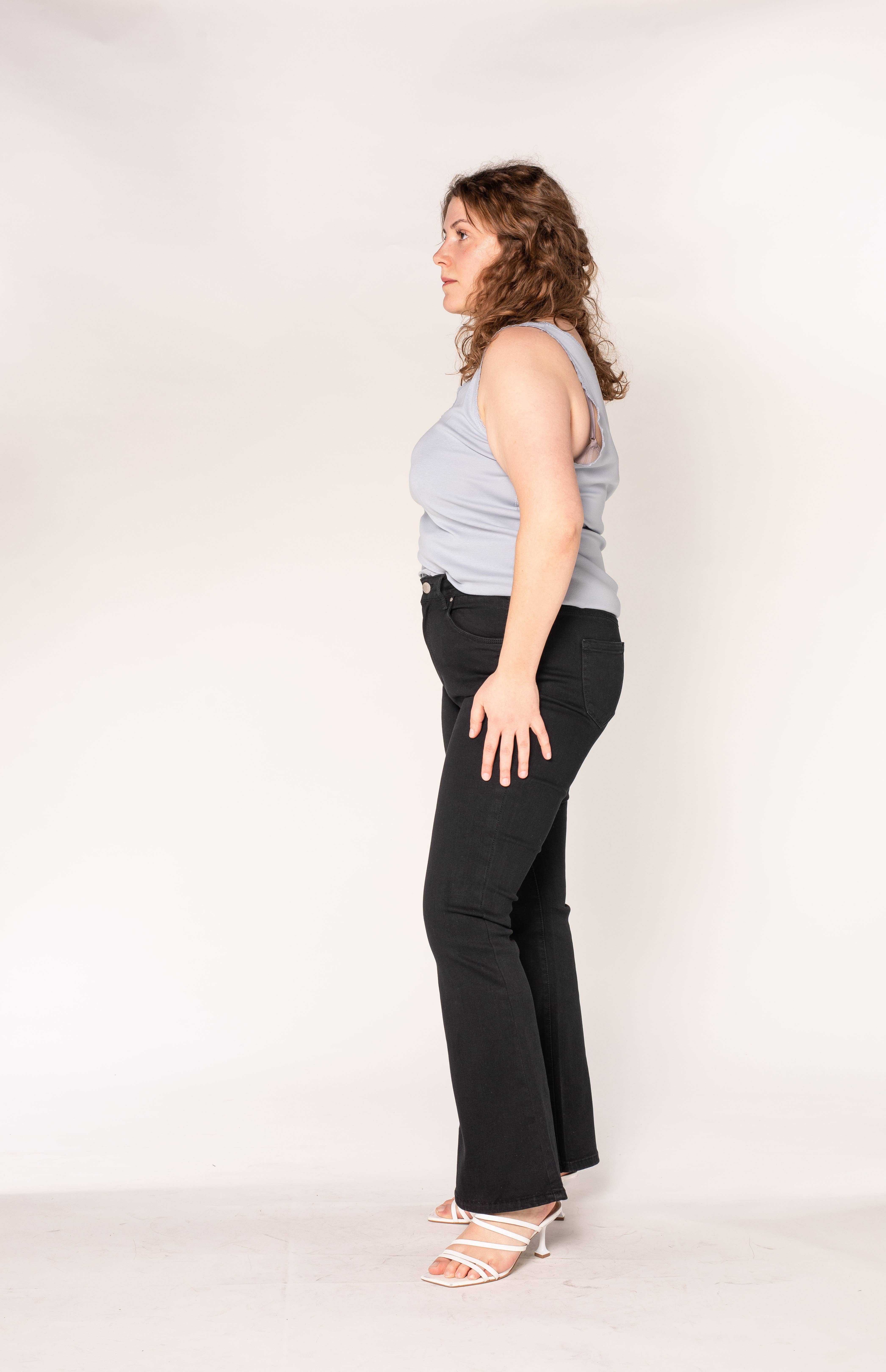 Nina Carter - Vendita all'ingrosso Jeans - Donna - Jeans a zampa elasticizzati vita alta per curve taglie comode (P201)5