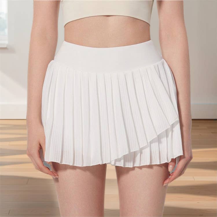 Crave by FW - Wholesale Athletic Skirt - Women's - Fashion Solid Color Double Layer Tennis Skirt14