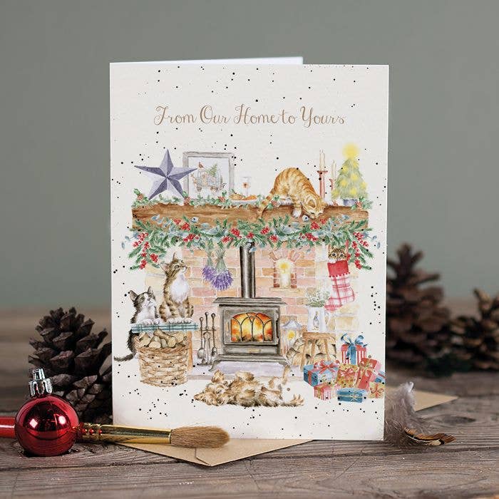 Wrendale Designs - Wholesale Christmas Card - By The Fireside