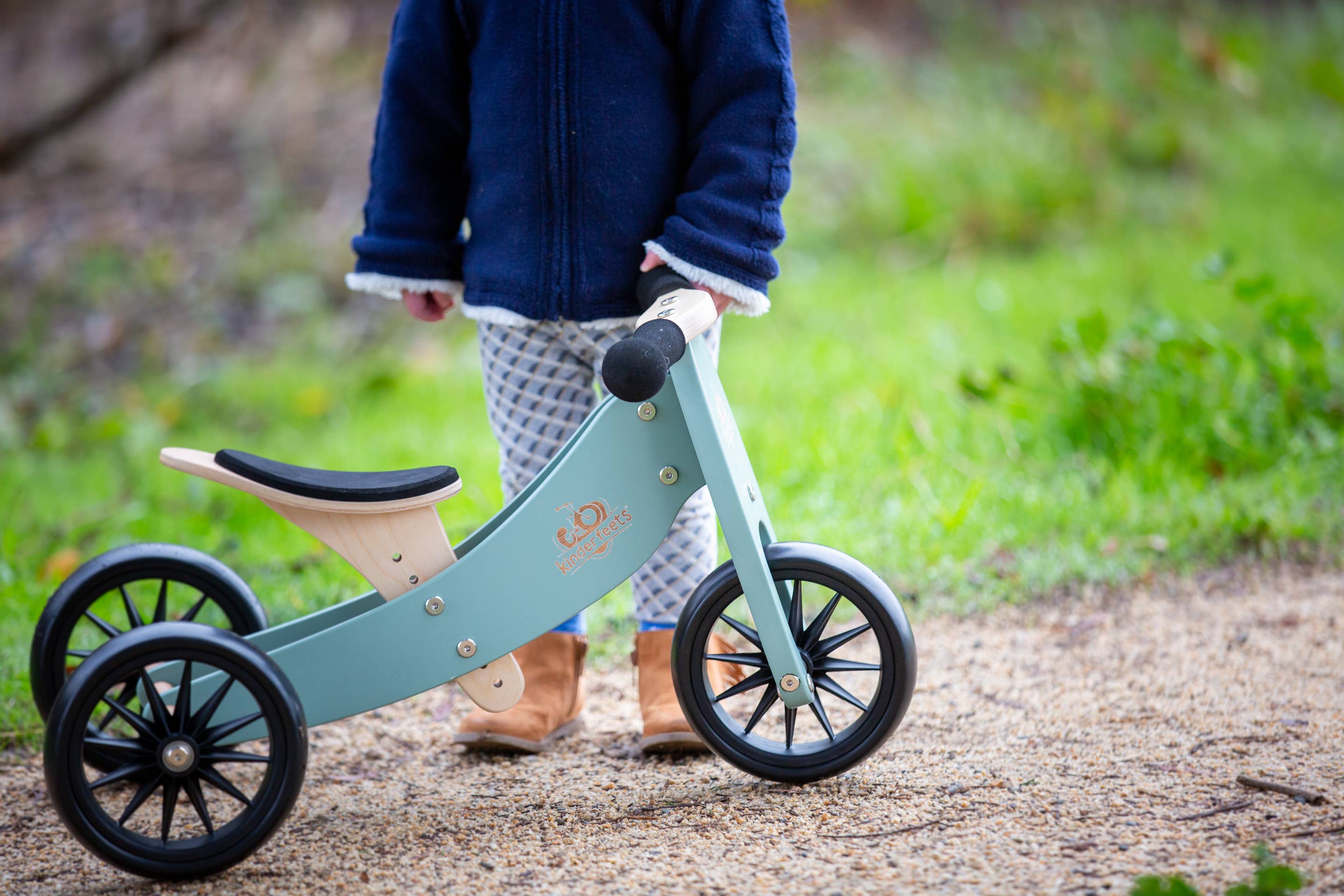 Tiny Tot 2-in-1 Wooden Balance Bike Sage for wholesale on Faire1