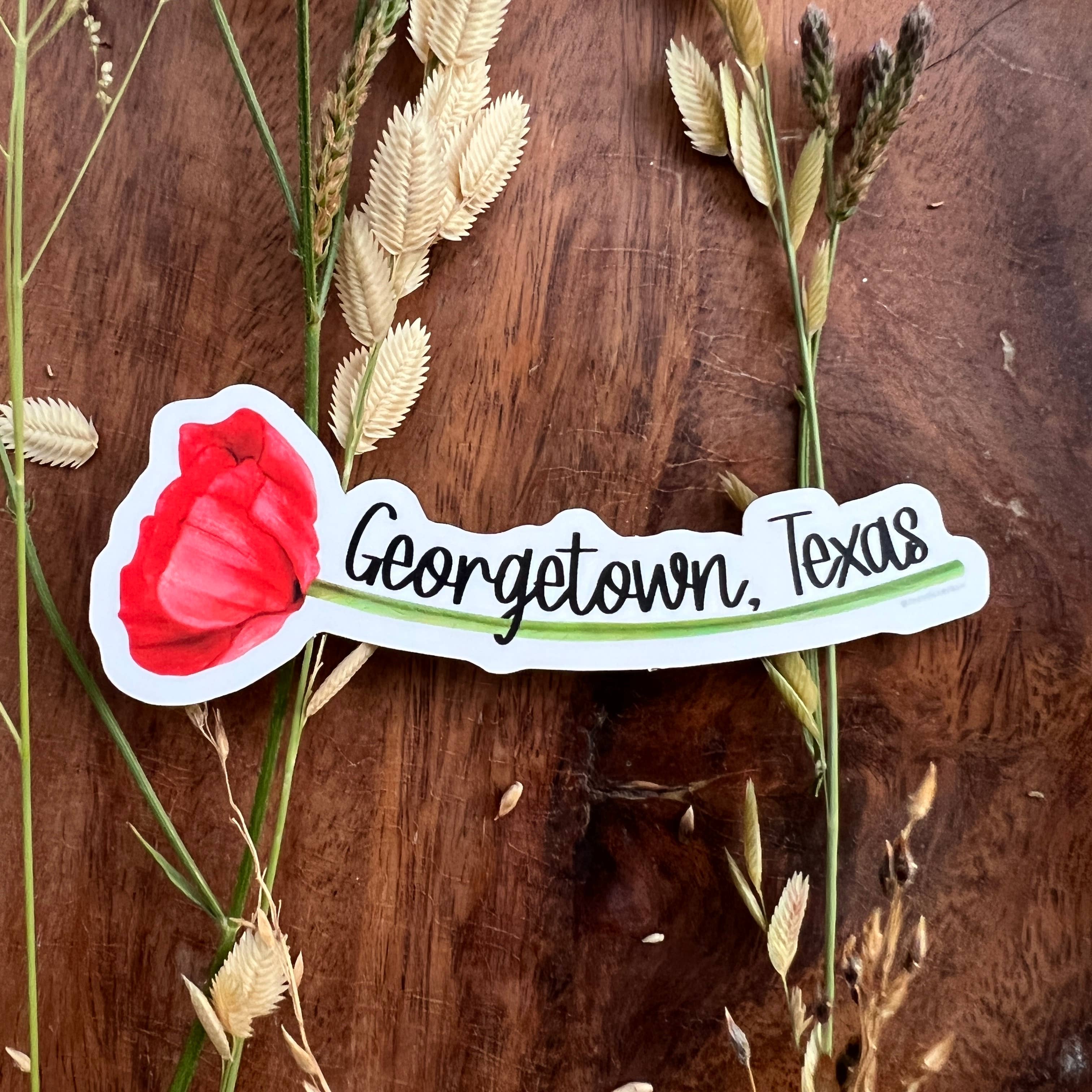 The Sticker Box | Texas Inspired Stickers & Magnets - Wholesale Sticker - Georgetown Poppy Flower Sticker - Flower Lover Gift Souvenir1