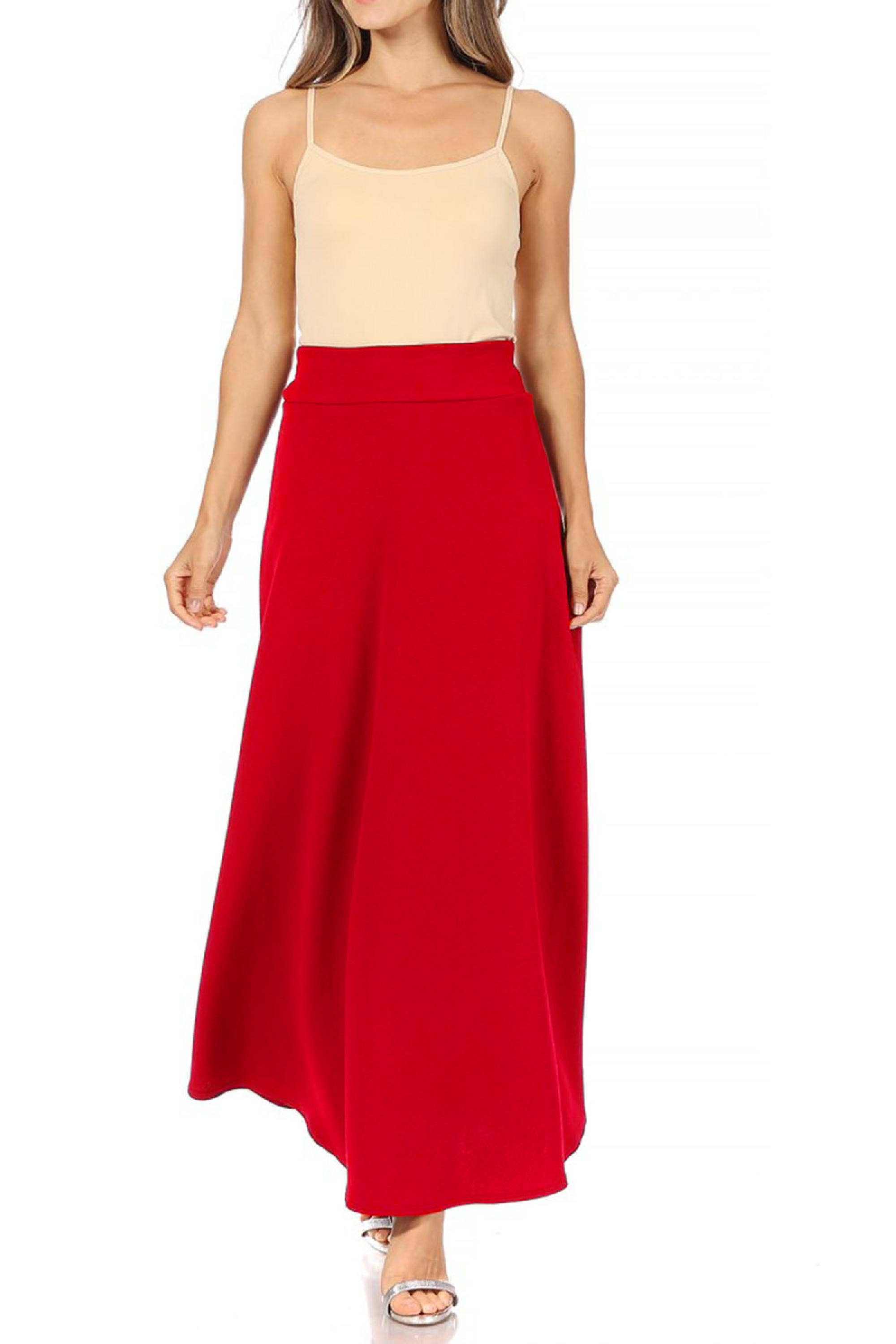 MOA COLLECTION - Wholesale Skirt - Women's - Women's Casual Solid Flare A-line Long Skirt28