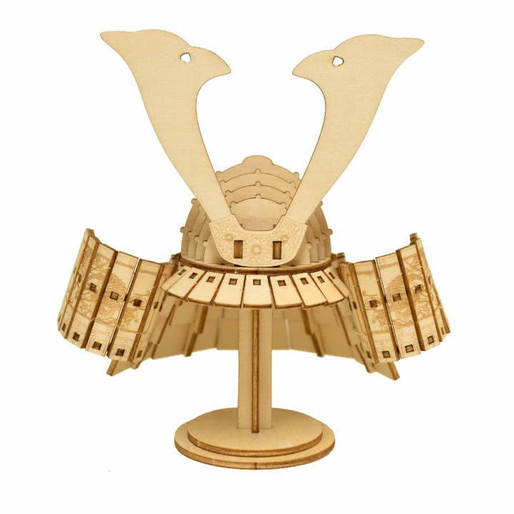Magnote - Wholesale Puzzle - Adult - wa-gu-mi Kabuto Samurai Warriors Helmet Wooden 3D Puzzle Kit