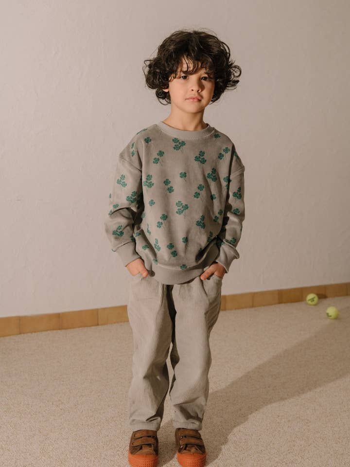 Studio Bohème Paris - Wholesale Pants - Kids - Grey Corduroy Carrot Pants1