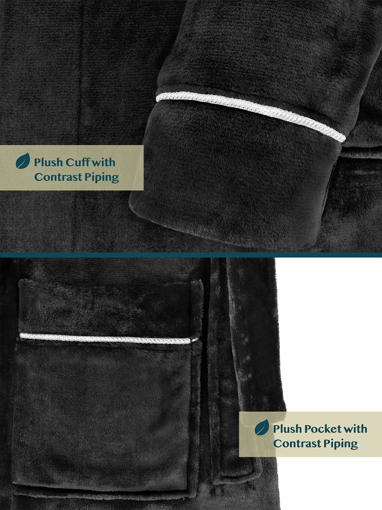 Pavilia - Wholesale Badjas - Heren - Herenbadjas van fleece met contrastpaspel8