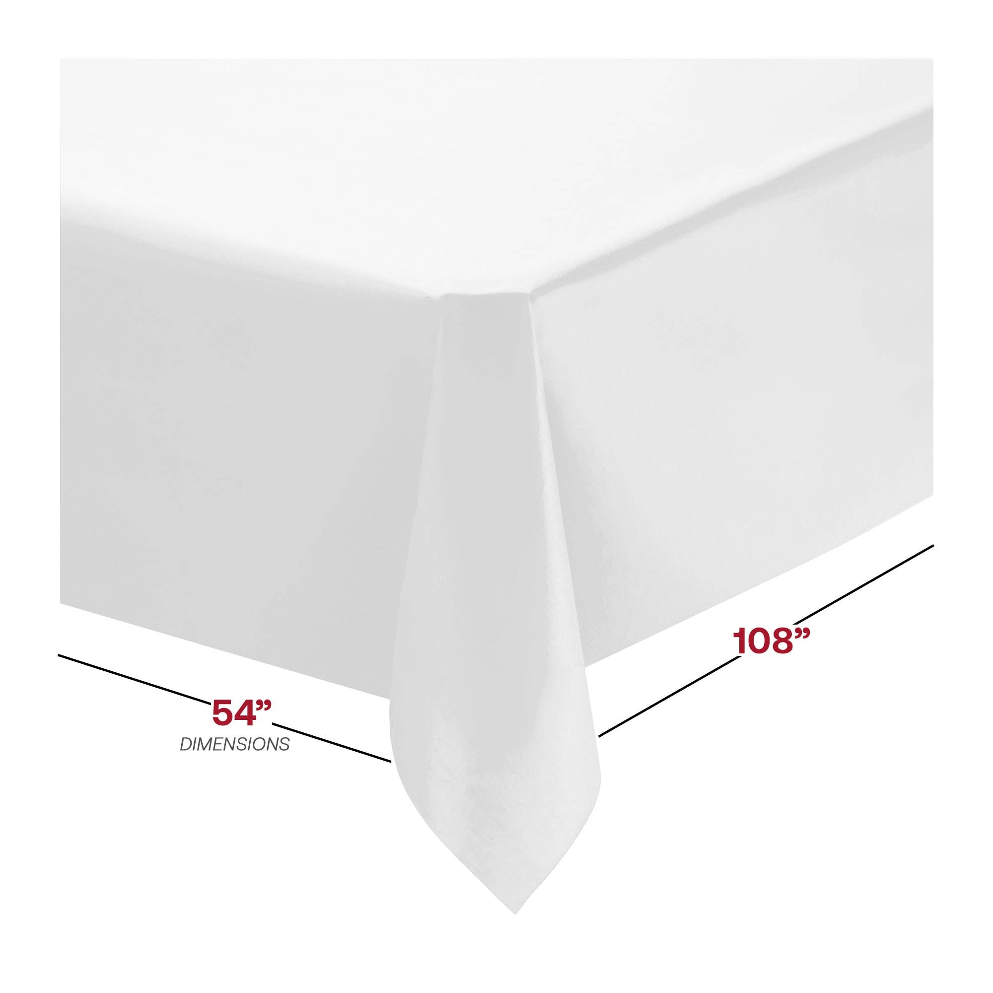 Smarty had a Party - Wholesale Tablecloth - 50" x 108" White Rectangular Linen-Like Tablecloth - 1 pc1