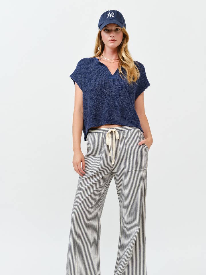 Striped Wide Pants for wholesale by ILLA ILLA