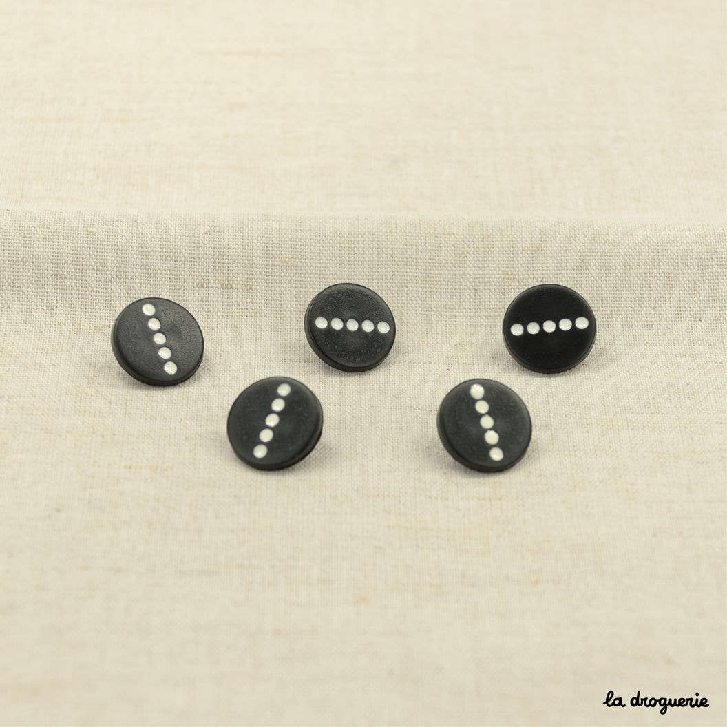 LA DROGUERIE - Wholesale Sewing Button/Snap - "Domino dot style button" 15 mm0