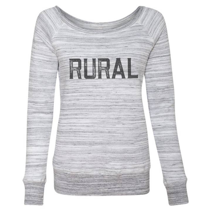 RURAL Wideneck Sweatshirt (Heather Gray) for wholesale by Rural Revival