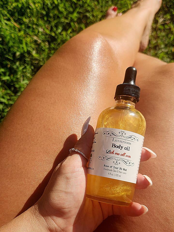Luxurious Hydrating Body Oil for Soft, Glowing Skin for wholesale by None of Your B's Wax Skin & Hair care