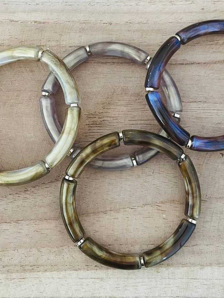 Pulseras elásticas con perlas tubulares - Les Irisés para venta al por mayor de Innaya