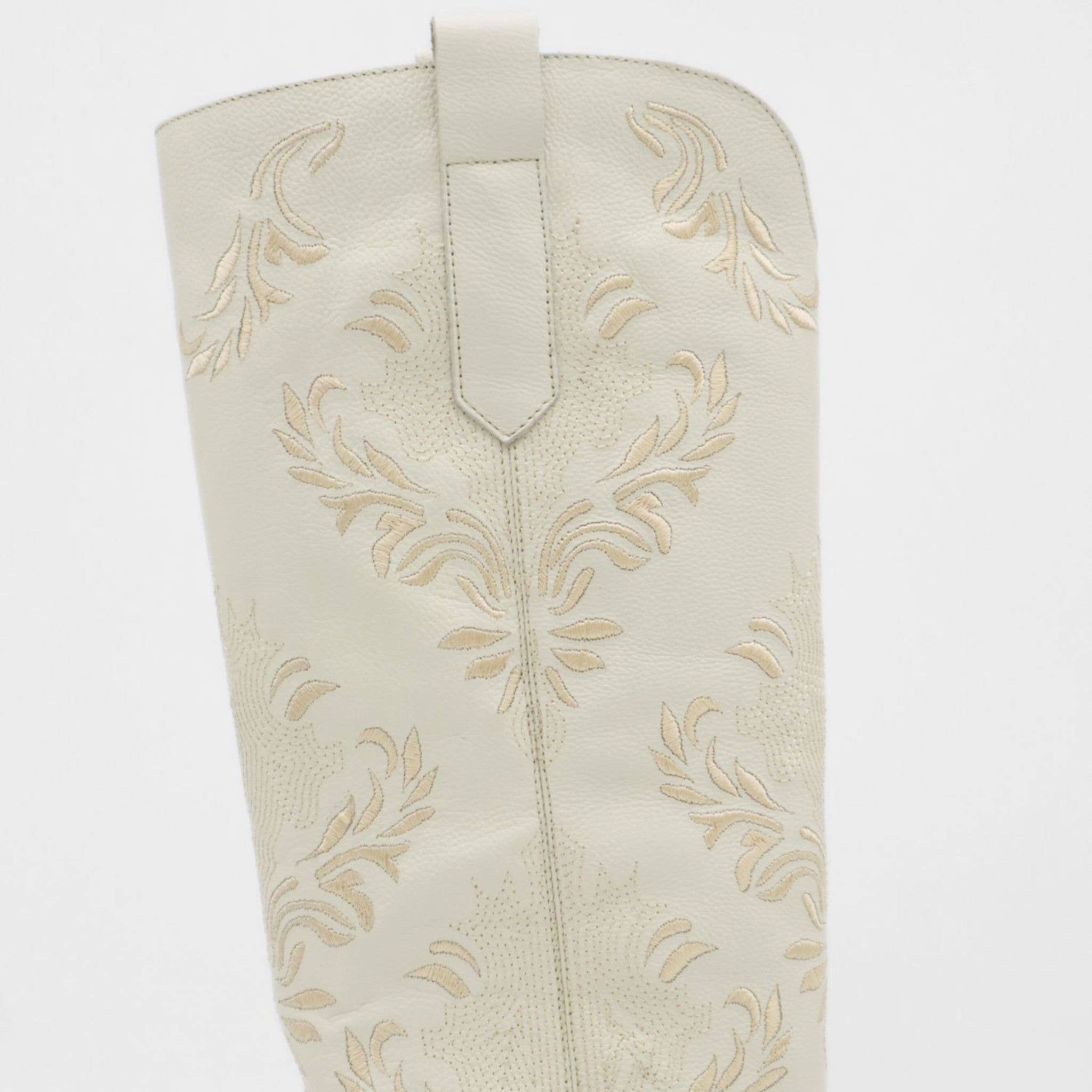 Jolene western cowboy boots in ivory leather women shoes for wholesale on Faire7