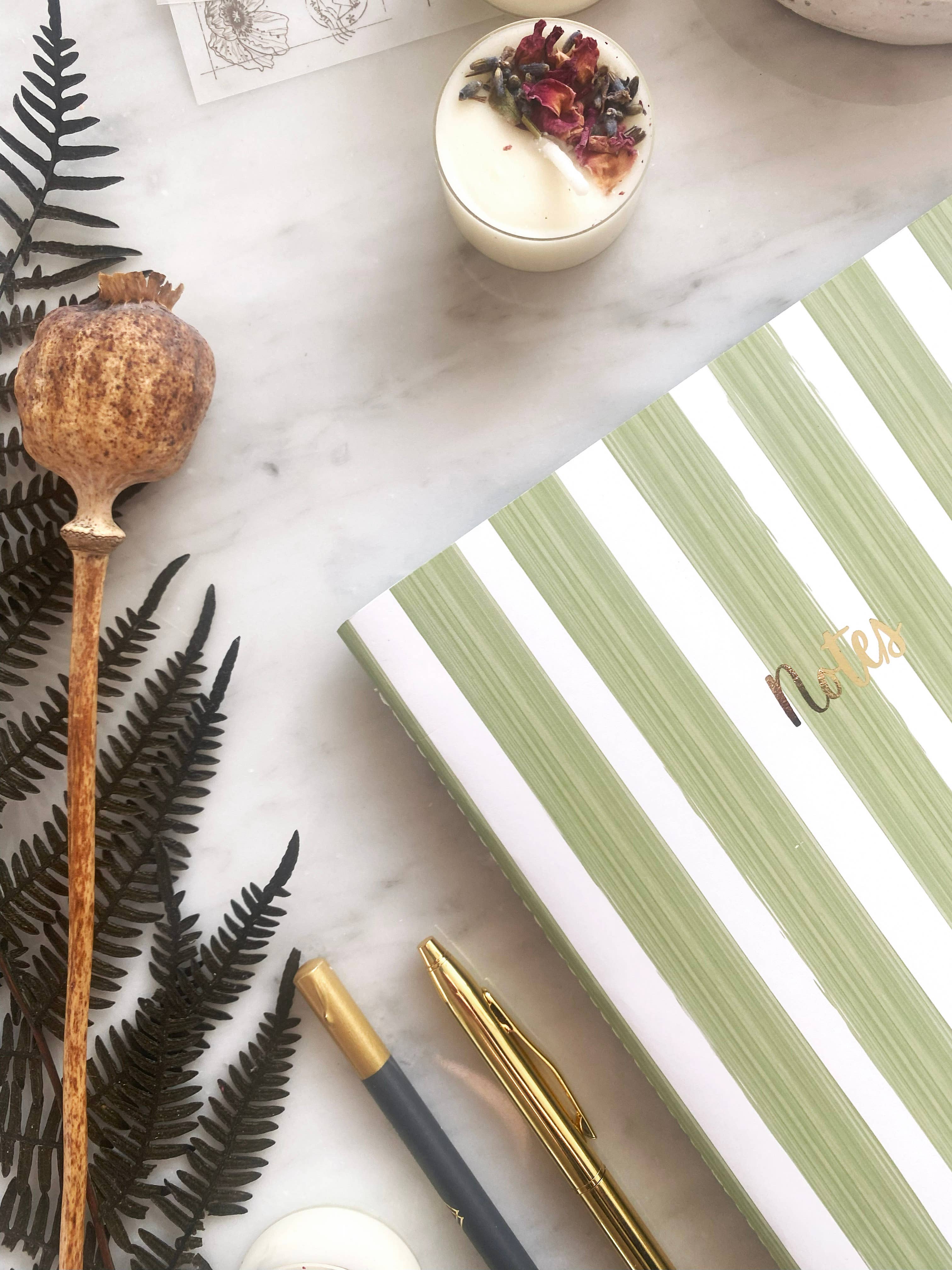 PAPERCROWN NI - Wholesale Notebook - Striped Notebook with Gold Foil and Recycled Pages5